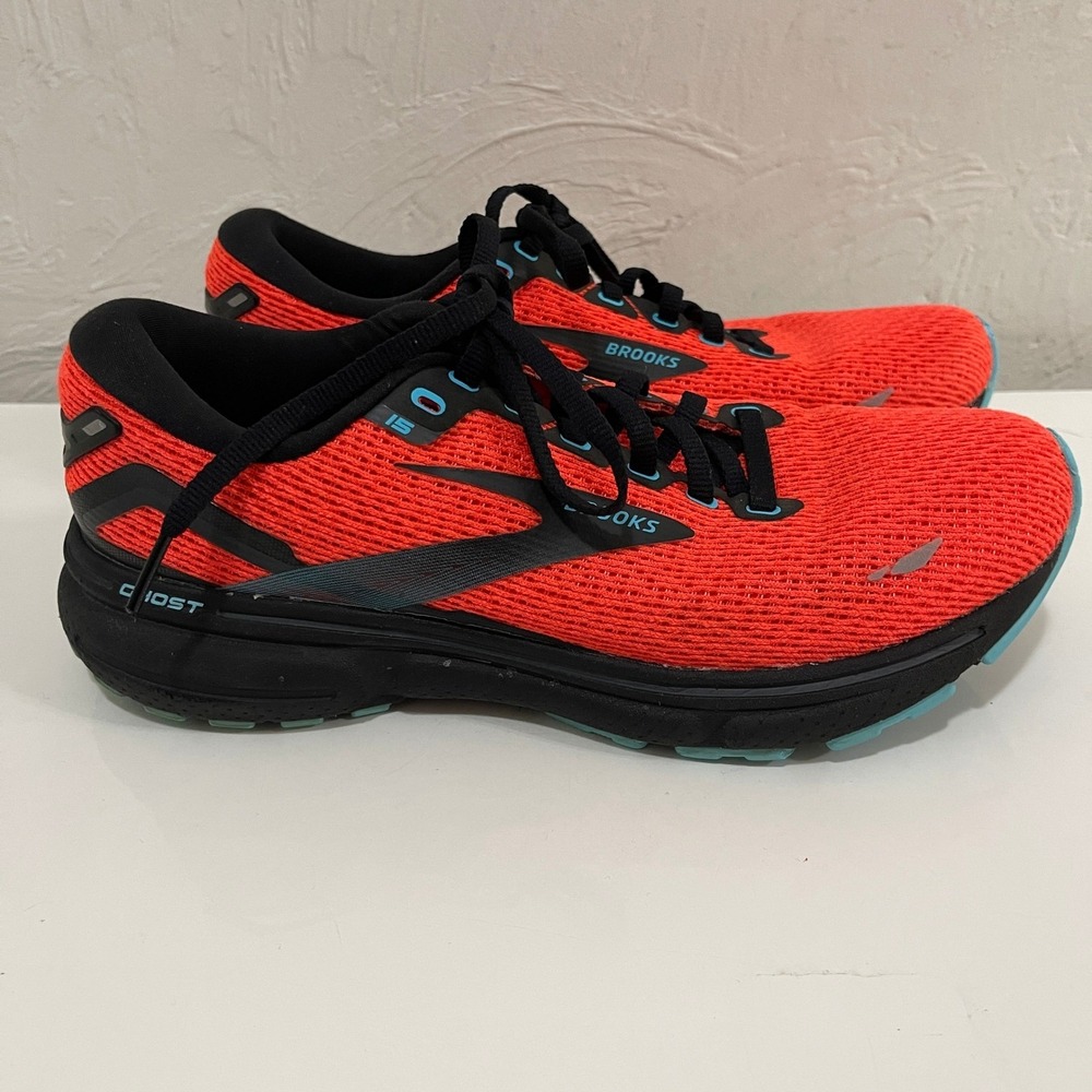 Brooks Ghost 15 Womens Running Shoes Orange Black Teal 1203821B844 Sneakers
